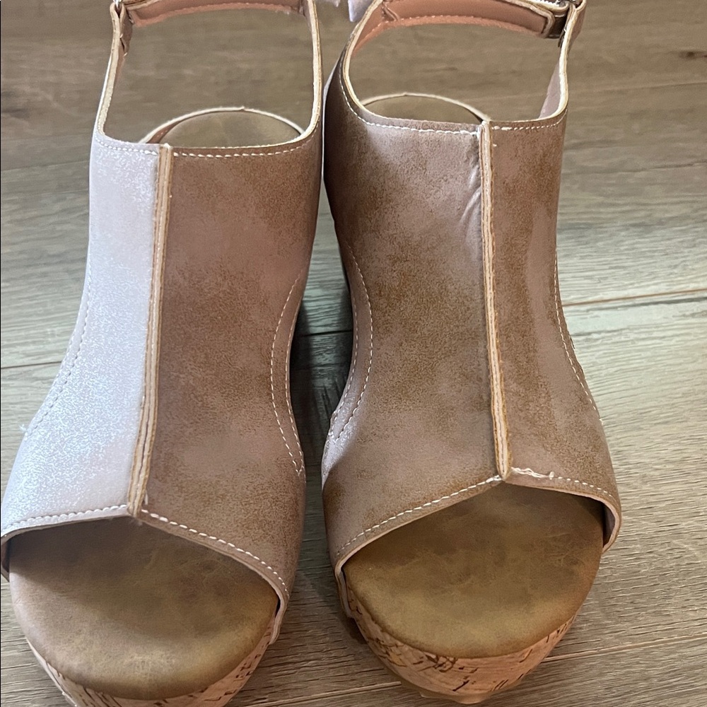 Boutique Brown Wedge Sandals - Picture 2 of 5